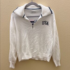 Hollister USA Flag Quarter Zip Sweater Size XS